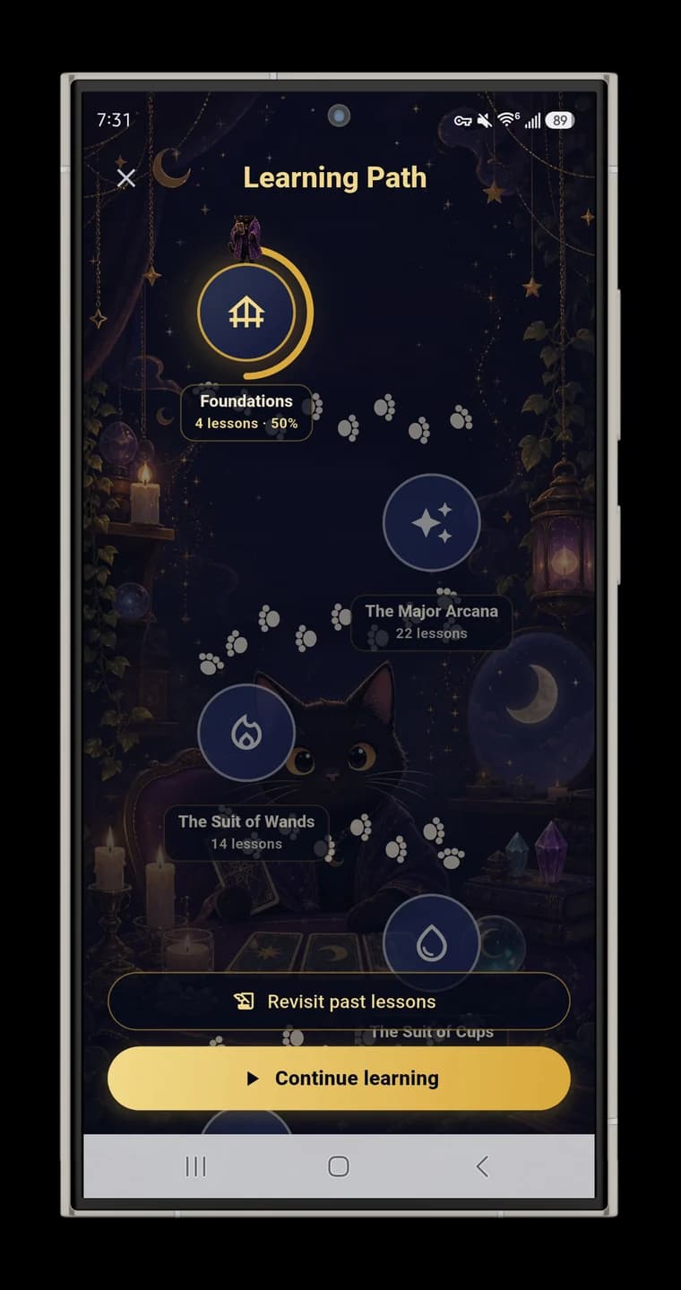 Toe Bean Tarot learning path